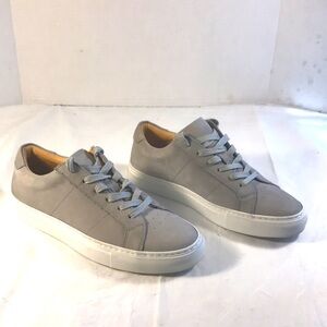 Greats Womens Brooklyn Ash Grey Suede Lace Up Sneakers